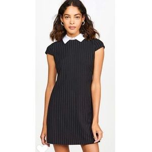 Alice and Olivia, pinstripe mini dress with detachable collar, Size XS